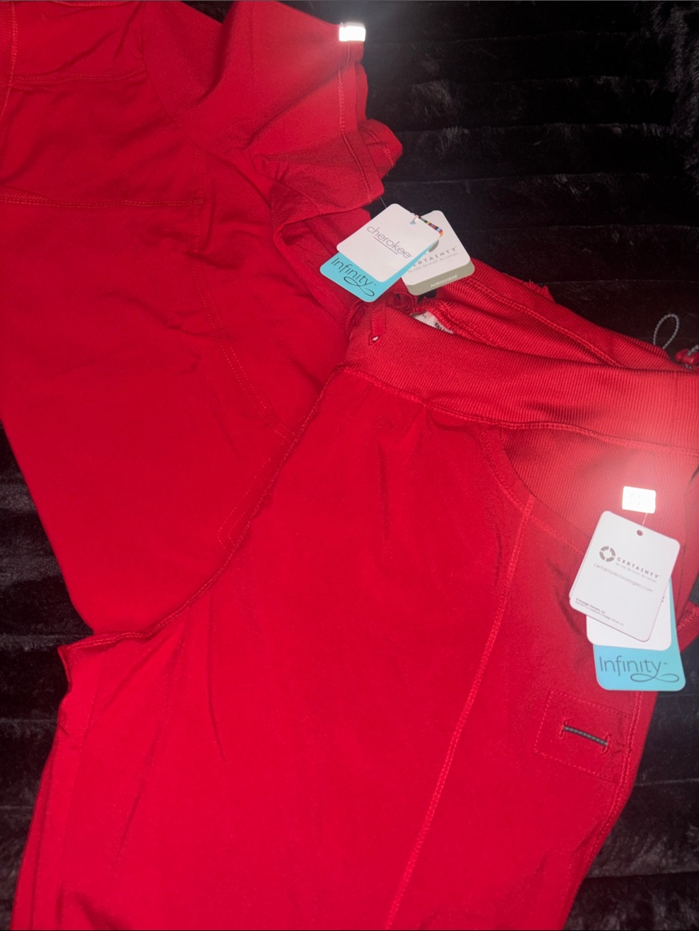 Cherokee Infinity Red Medical Scrub Set with Tags